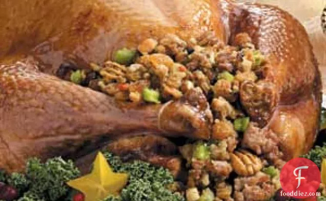 Turkey with Sausage-Pecan Stuffing