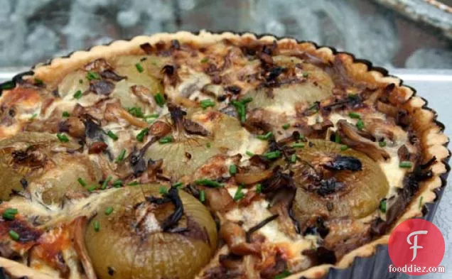 Cipollini And Mushroom Tart