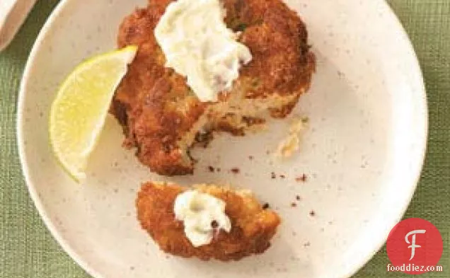 Potato-Crab Cakes with Lime Butter