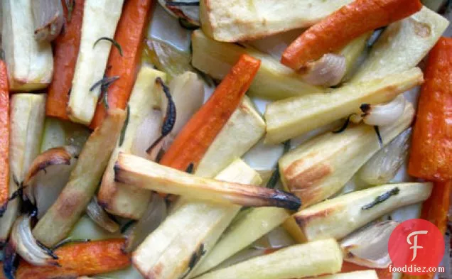Maple Roasted Parsnips, Carrots And Shallots