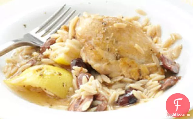 Lemon-Olive Chicken with Orzo
