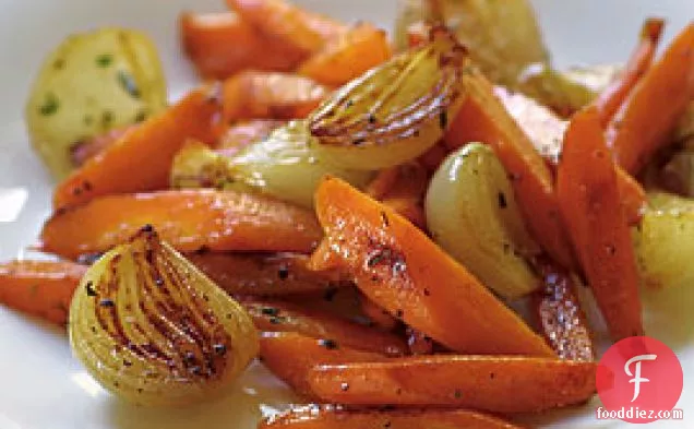 Glazed Carrots & Shallots With Thyme