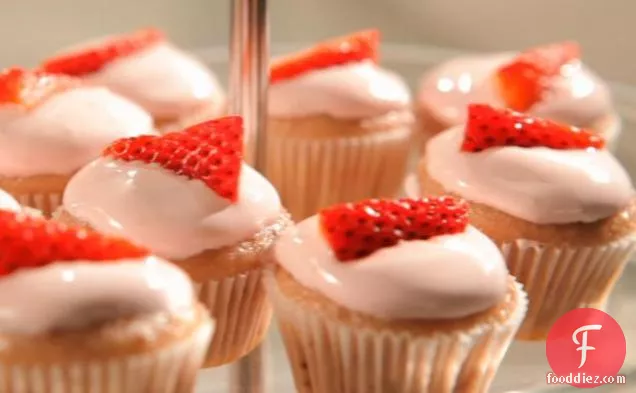 Blushing Strawberry Cupcakes