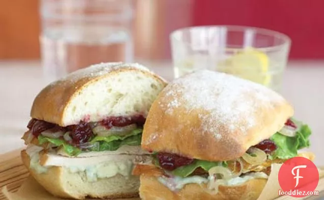 Turkey Sandwiches with Shallots, Cranberries, and Blue Cheese