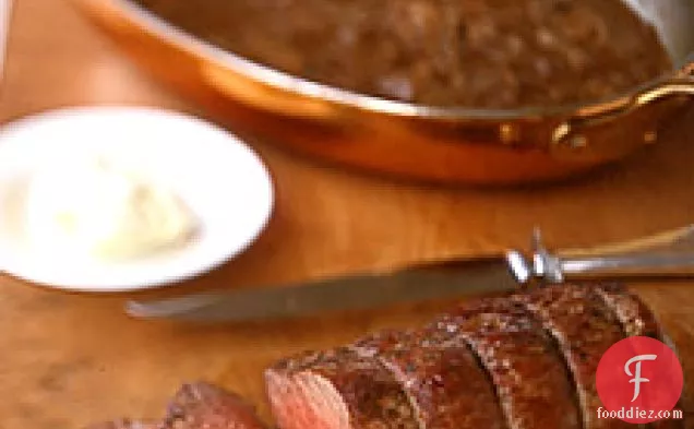 Beef Tenderloin With Shallot Mustard Sauce