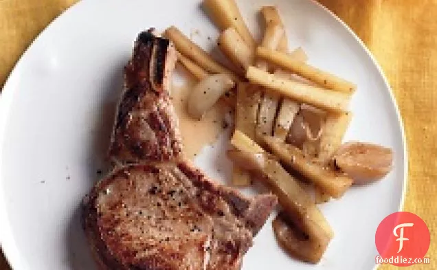 Pork Chops With Shallots And Parsnips