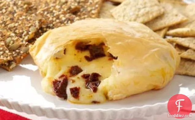 Phyllo-Wrapped Brie with Sun-Dried Tomatoes