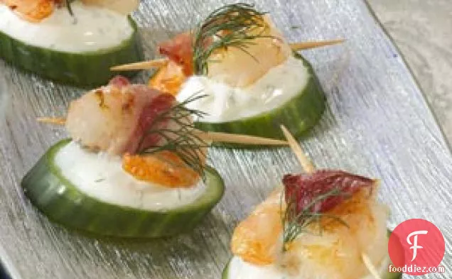 Tzatziki Shrimp Cucumber Rounds