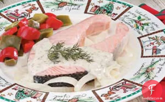 Salmon Steaks with Dill Sauce