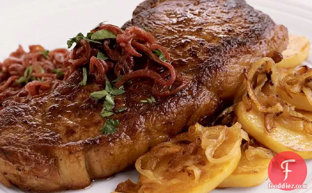 Steak with Shallots and Lyonnaise Potatoes