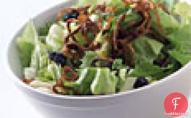 Escarole Salad with Fried Shallots and Prunes