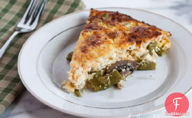 Asparagus Quiche With Mushrooms And Shallots