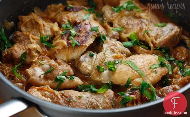 Skinless Chicken Thighs With Shallots In Red Wine Vinegar (poul