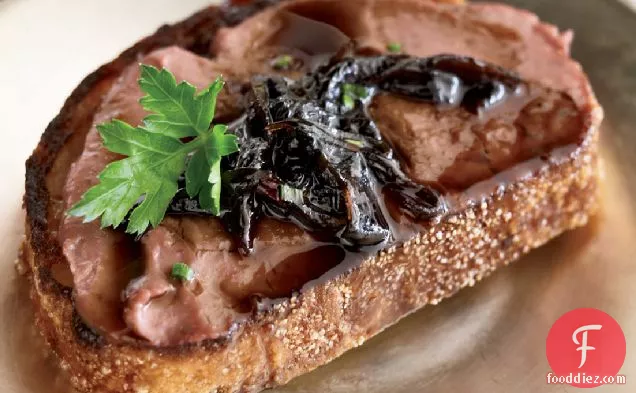 Chicken-Liver Toasts with Shallot Jam