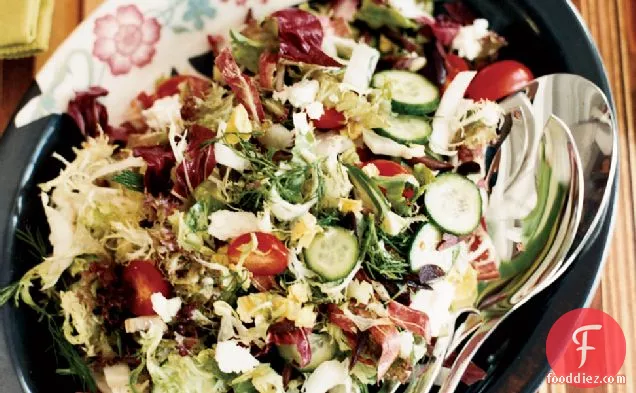 Chopped Greek Salad with Shallot Vinaigrette