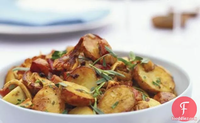 Chanterelle-Potato Salad with Pancetta, Shallots, and Thyme