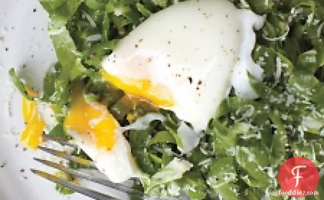 Swiss Chard With Poached Egg Salad