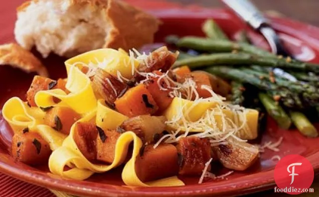 Pasta with Roasted Butternut Squash and Shallots