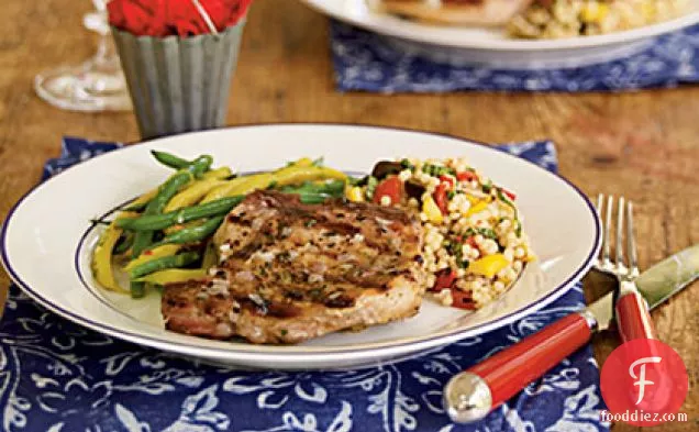 Grilled Pork Chops with Shallot Butter