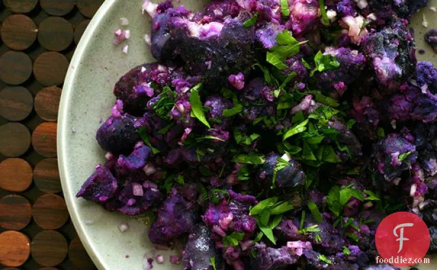 Fork-crushed Purple Potatoes