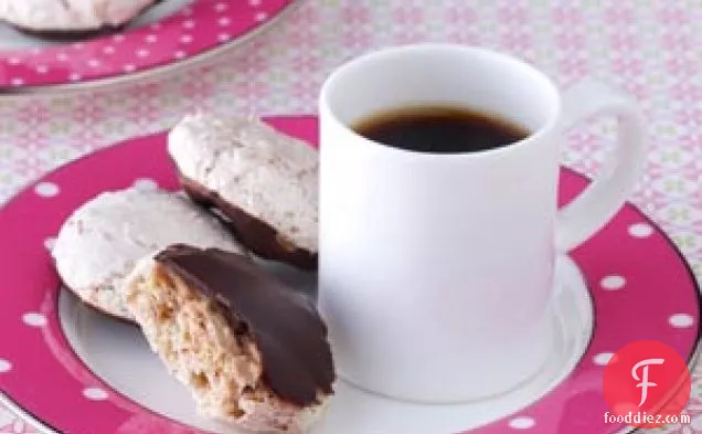 Chocolate-Dipped Almond Macaroons