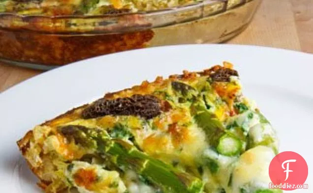 Asparagus, Morel And Ramp Quiche With Brown Rice Crust