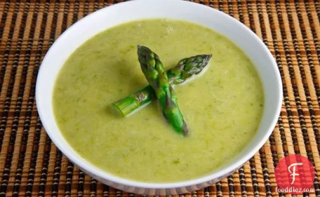 Creamy Asparagus Soup With Morel Mushrooms And Ramps