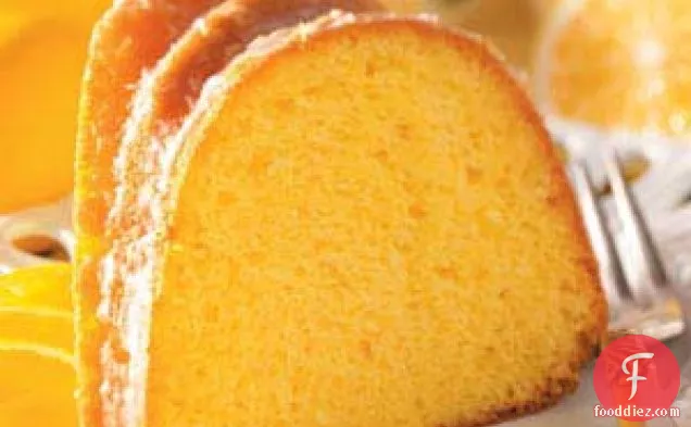 Glazed Lemon Flute Cake