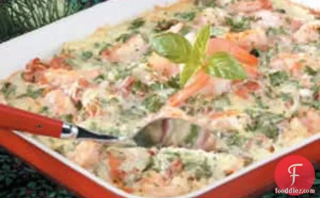 Angel Hair Shrimp Bake