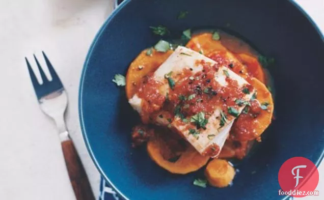 Chile- Baked Fish With Sweet Potatoes