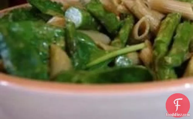 Salmon and Asparagus with Penne and Light Cream Sauce