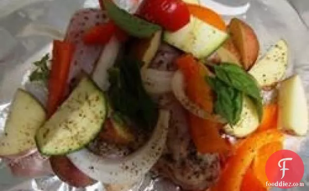 Grilled Chicken and Potato Foil Packs