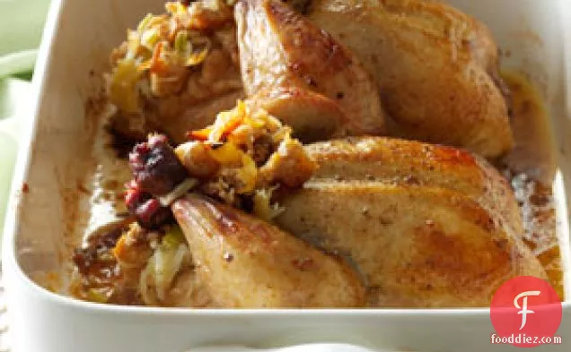 Pineapple-Stuffed Cornish Hens