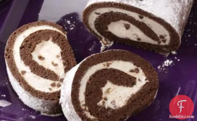 Chocolate Cannoli Cake Roll