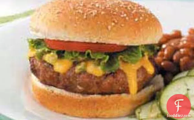 Turkey Burgers with Jalapeno Cheese Sauce