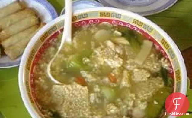 चीनी जलती हुई चावल सूप
