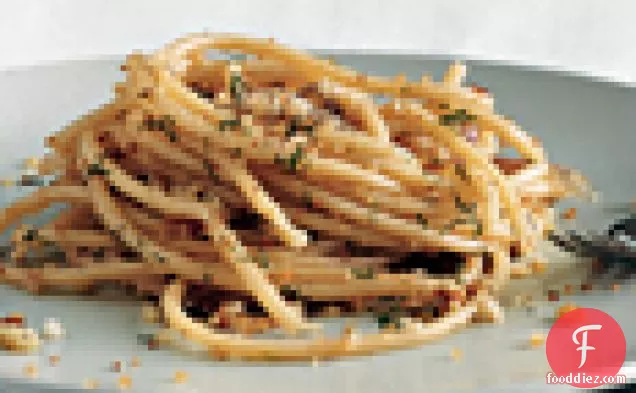 Pasta with Spicy Anchovy Sauce and Dill Bread Crumbs