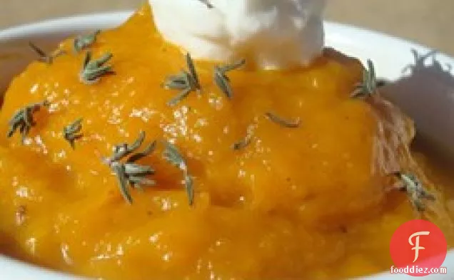 Roasted Acorn, Butternut, and Apple Soup