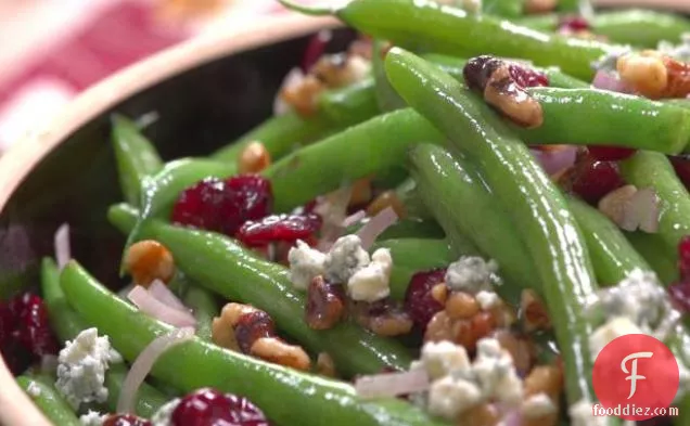 Green Beans with Walnuts, Cranberries and Blue Cheese