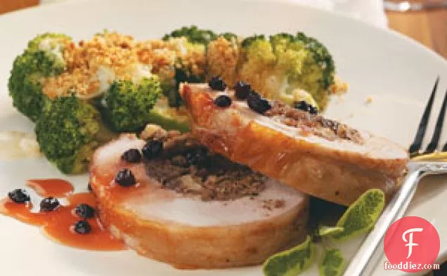 Stuffed Pork Loin with Currant Sauce