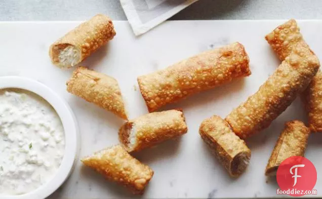 Shrimp Spring Rolls with Cucumber-Yogurt Dip