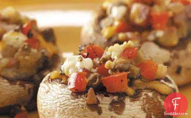 Canadian Bacon-Stuffed Mushrooms