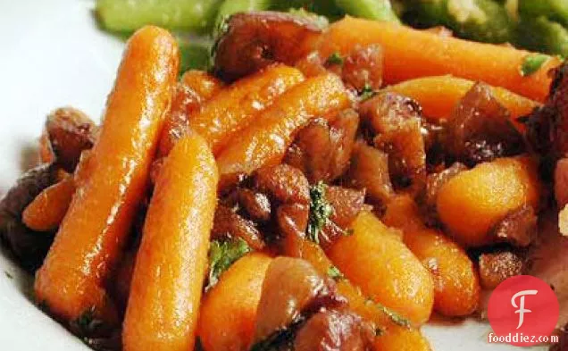 Glazed Carrots with Candied Chestnuts