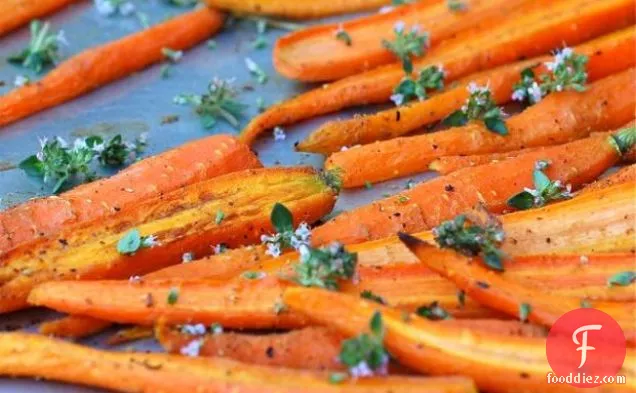 Roasted Spring Carrots With Coriander And Thyme