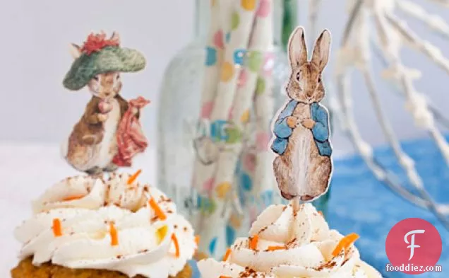 पीटर खरगोश गाजर कपकेक-लस मुक्त