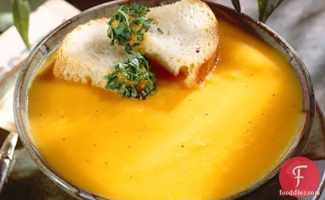 Carrot-And-Butternut Squash Soup With Parsleyed Croutons