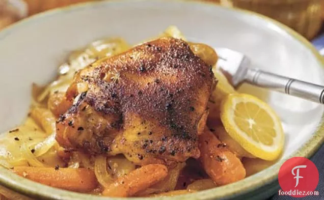 Braised Chicken Thighs With Carrots and Potatoes