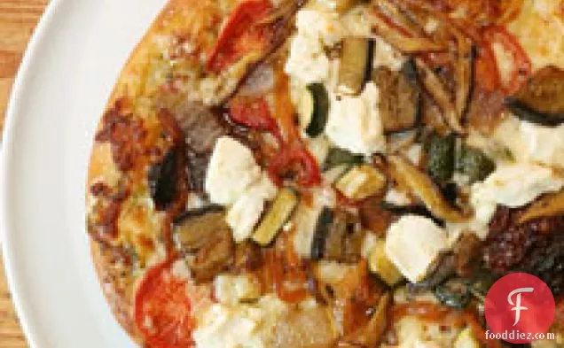 Vegetarian Pizza With Wild Mushrooms And Pesto