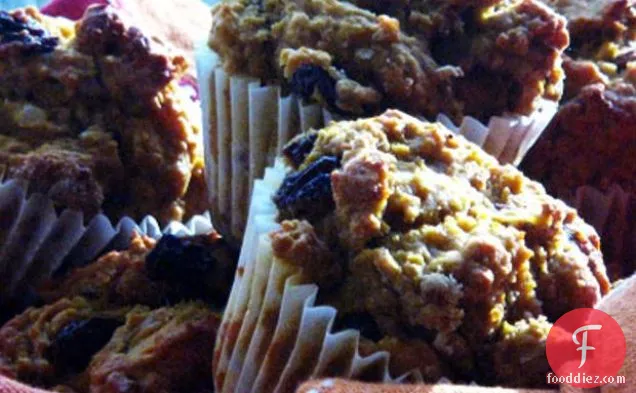 Pumkin-orange Muffins With Pecans, Candied Ginger, And Raisins