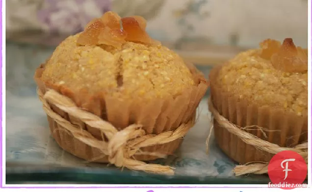 Coconut Cornbread Muffins {with Candied Ginger}
